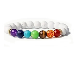 Piedra 7 Chakras con Piedras Volcánicas Blancas